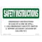 Signmission OSHA Sign, Emergency Instructions In Case Of Fire, 14in X 10in Alum, 10" W, 14" L, Landscape OS-SI-A-1014-L-11436 - alternate 1